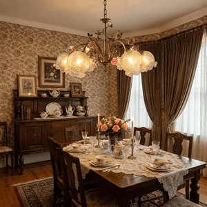 Antique Brass Rose Chandelier