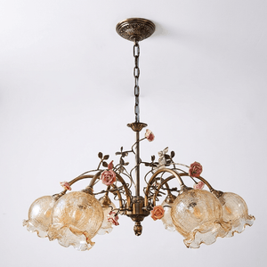 Antique Brass Rose Chandelier