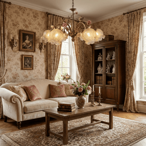 Antique Brass Rose Chandelier