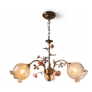 Antique Brass Rose Chandelier