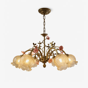 Antique Brass Rose Chandelier