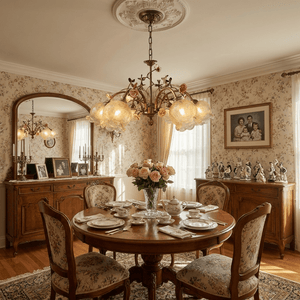 Antique Brass Rose Chandelier