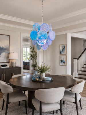 Aqua Blue Glass Chandelier