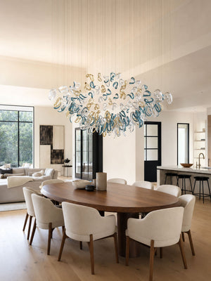 Aqua Ripple Glass Art Customize Chandelier