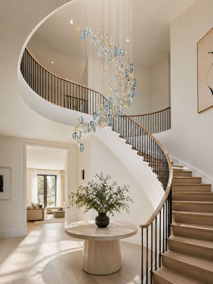 Aqua Ripple Glass Art Customize Chandelier