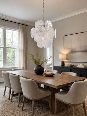 Aqua White Glass Chandelier
