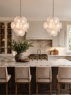 Aqua White Glass Chandelier