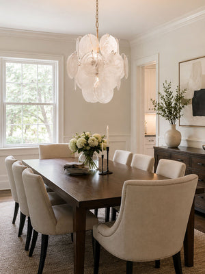Aqua White Glass Chandelier