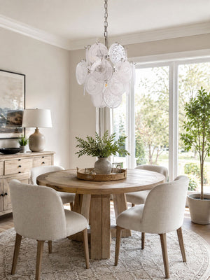 Aqua White Glass Chandelier