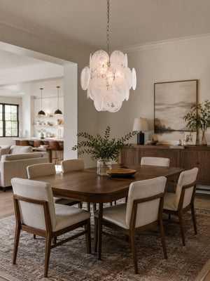 Aqua White Glass Chandelier