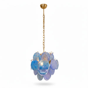Aqua Blue Glass Chandelier