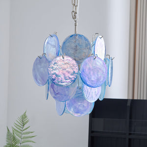 Aqua Blue Glass Chandelier