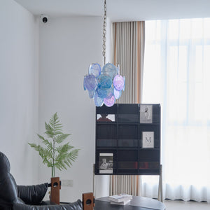 Aqua Blue Glass Chandelier