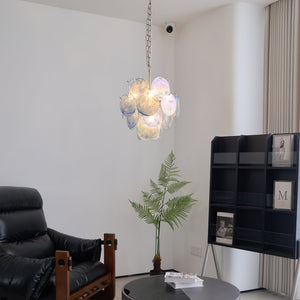 Aqua Blue Glass Chandelier
