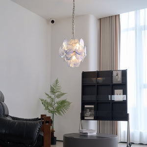 Aqua Blue Glass Chandelier