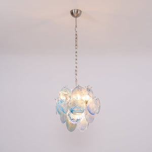 Aqua Blue Glass Chandelier