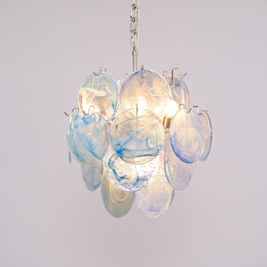 Aqua Blue Glass Chandelier