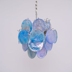 Aqua Blue Glass Chandelier