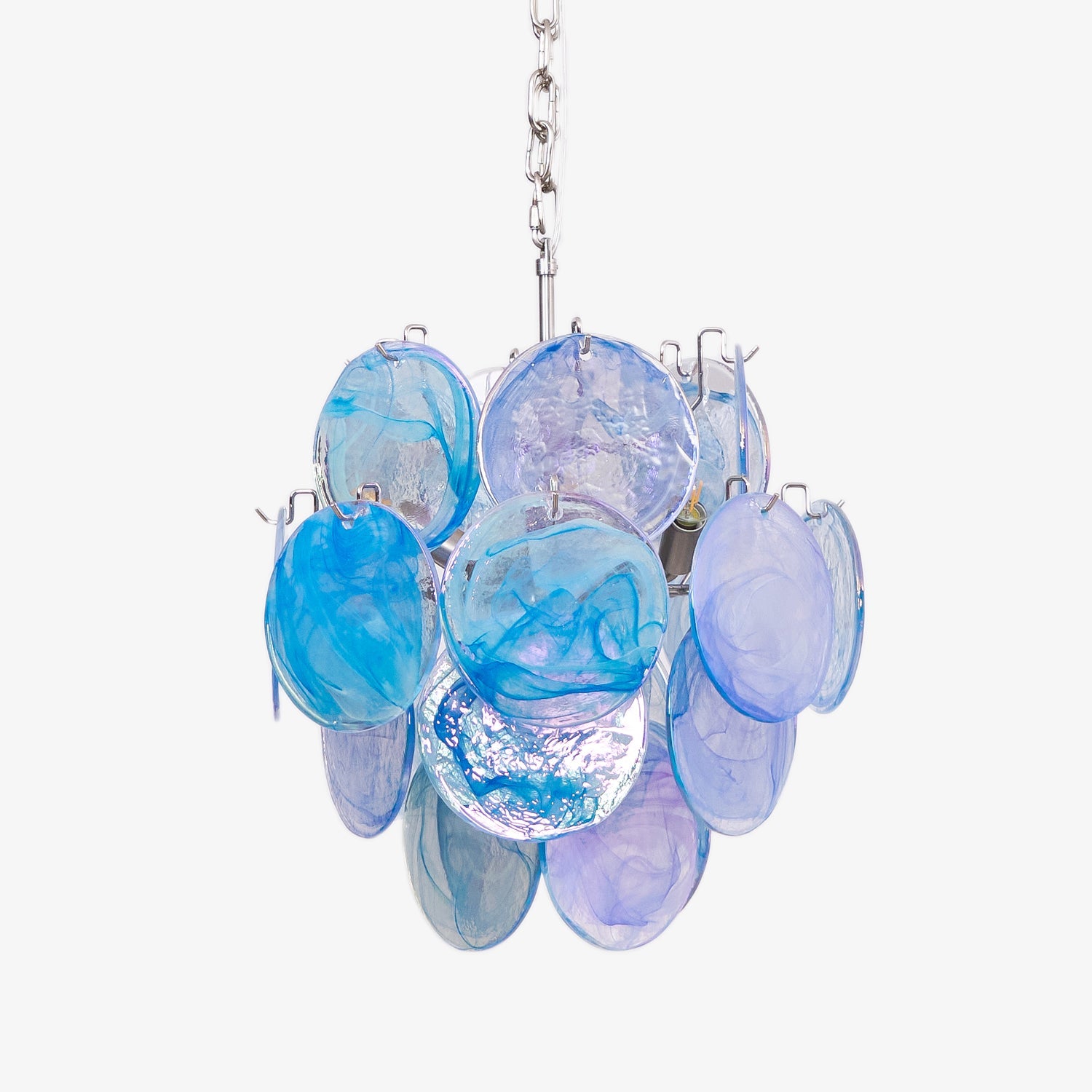 Aqua Blue Glass Chandelier