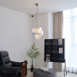 Aqua Blue Glass Chandelier