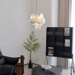 Aqua Blue Glass Chandelier