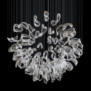 Aqua Ripple Glass Art Customize Chandelier
