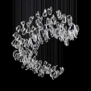 Aqua Ripple Glass Art Customize Chandelier