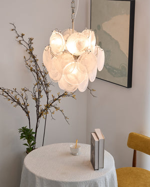 Aqua White Glass Chandelier
