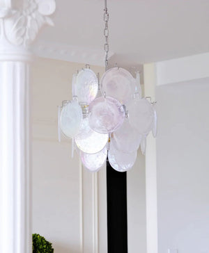 Aqua White Glass Chandelier