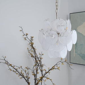 Aqua White Glass Chandelier