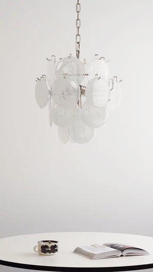 Aqua White Glass Chandelier