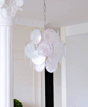 Aqua White Glass Chandelier