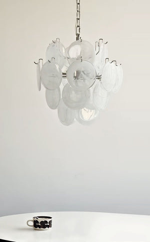 Aqua White Glass Chandelier