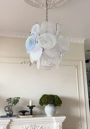 Aqua White Glass Chandelier