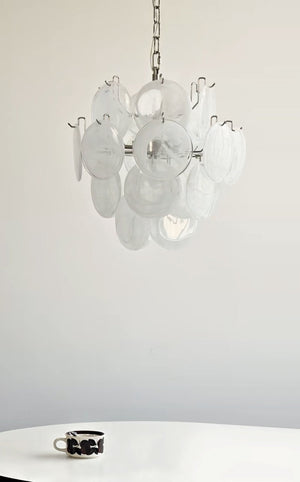 Aqua White Glass Chandelier