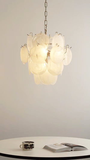 Aqua White Glass Chandelier
