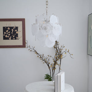 Aqua White Glass Chandelier