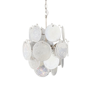 Aqua White Glass Chandelier