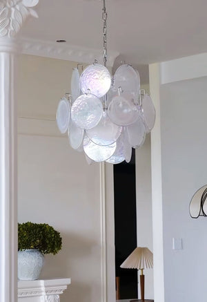 Aqua White Glass Chandelier