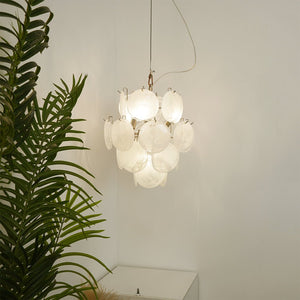 Aqua White Glass Chandelier