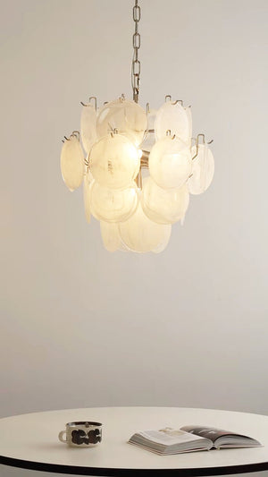 Aqua White Glass Chandelier