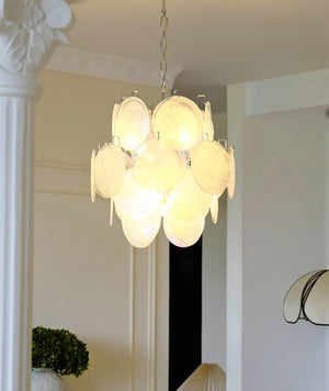 Aqua White Glass Chandelier