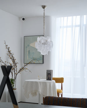 Aqua White Glass Chandelier