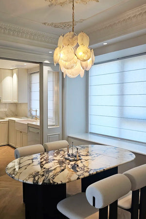 Aqua White Glass Chandelier