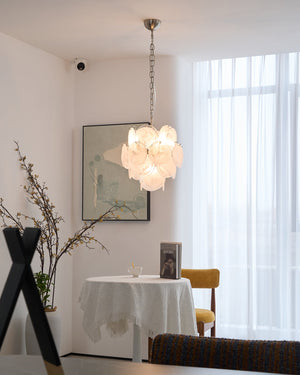 Aqua White Glass Chandelier