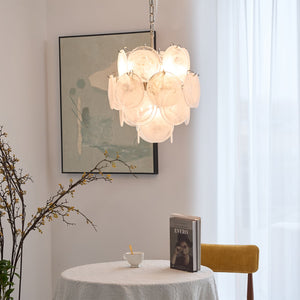 Aqua White Glass Chandelier