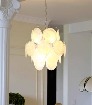 Aqua White Glass Chandelier