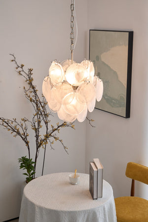 Aqua White Glass Chandelier