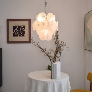 Aqua White Glass Chandelier