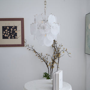 Aqua White Glass Chandelier